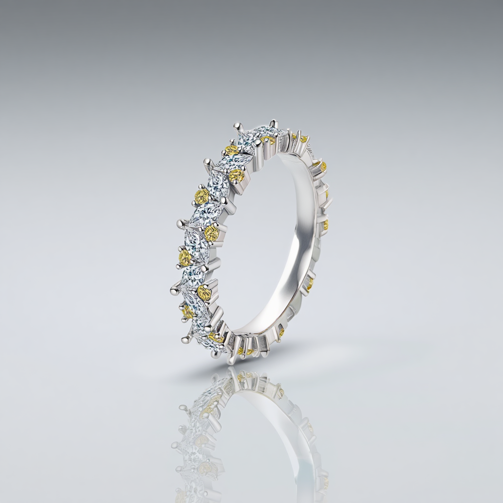 Silver Zirconia Engagement & Wedding Couple Ring