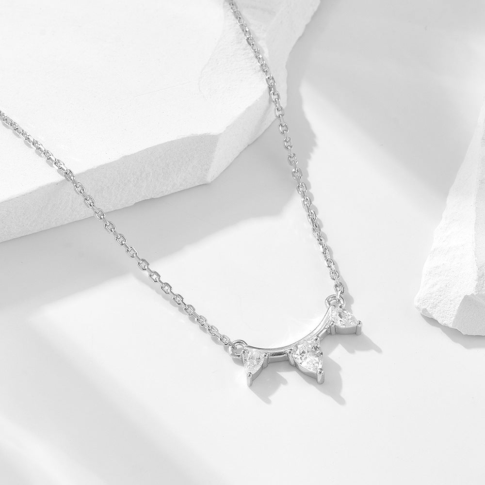 Gold-Plated Sterling Silver Minimalist Water Drop Diamond Necklace for Women