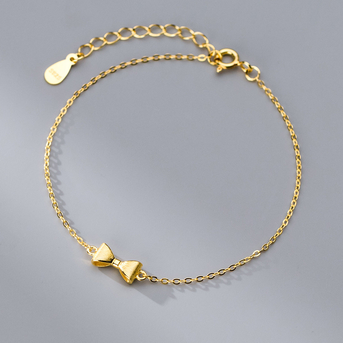Gold-Plated Sterling Silver Bowknot Bracelet for Women