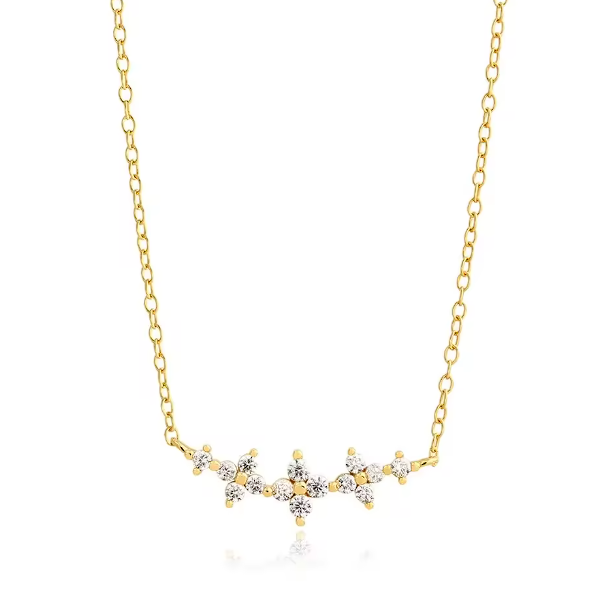 Luxury Clover Pendant Necklace – Gold Plated Zircon Necklace for Women