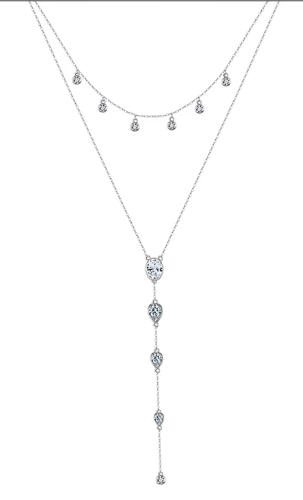Double Layer Zircon Pendant Necklace
