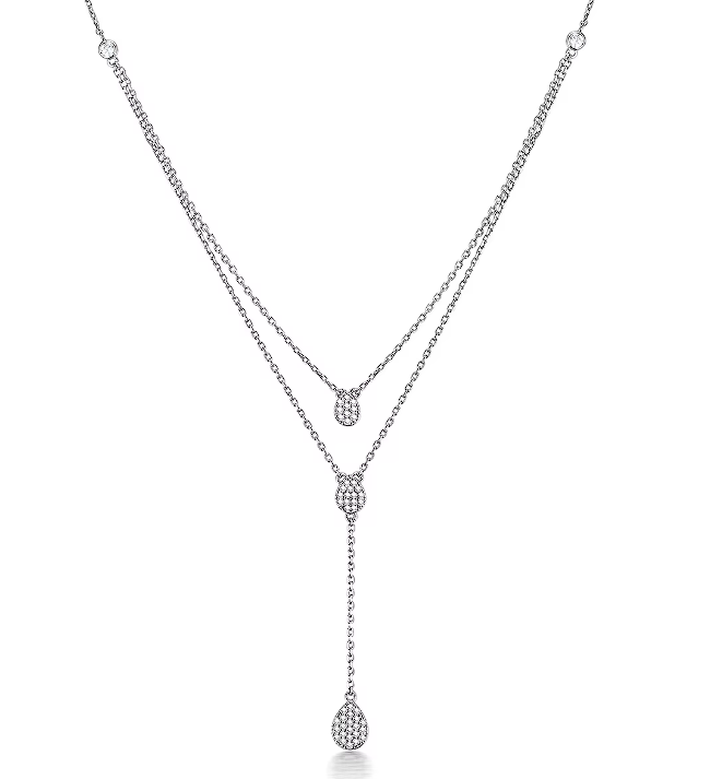 Gold Plated Water Drop Two-Layer Necklace for Women