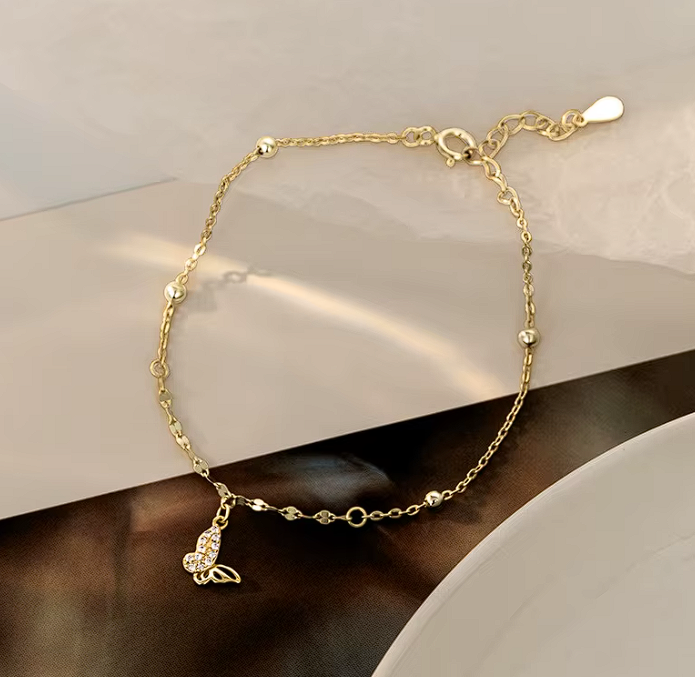 18K Gold Plated Butterfly Chain Bracelet