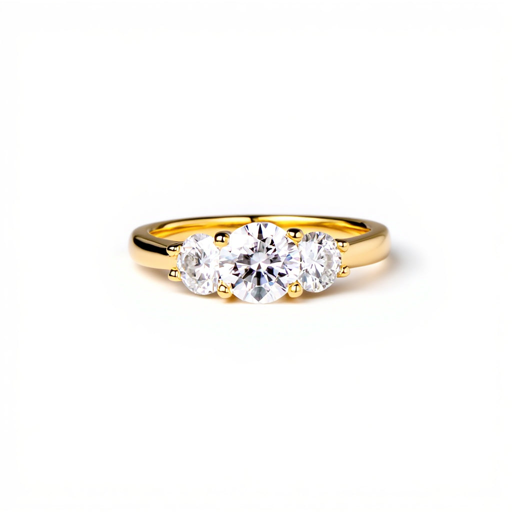 18K Gold Plated Classic Prong Setting Ring