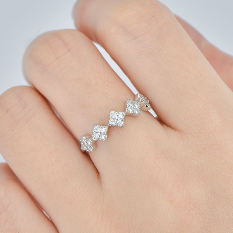 18K Gold Plated Clover Motif Ring