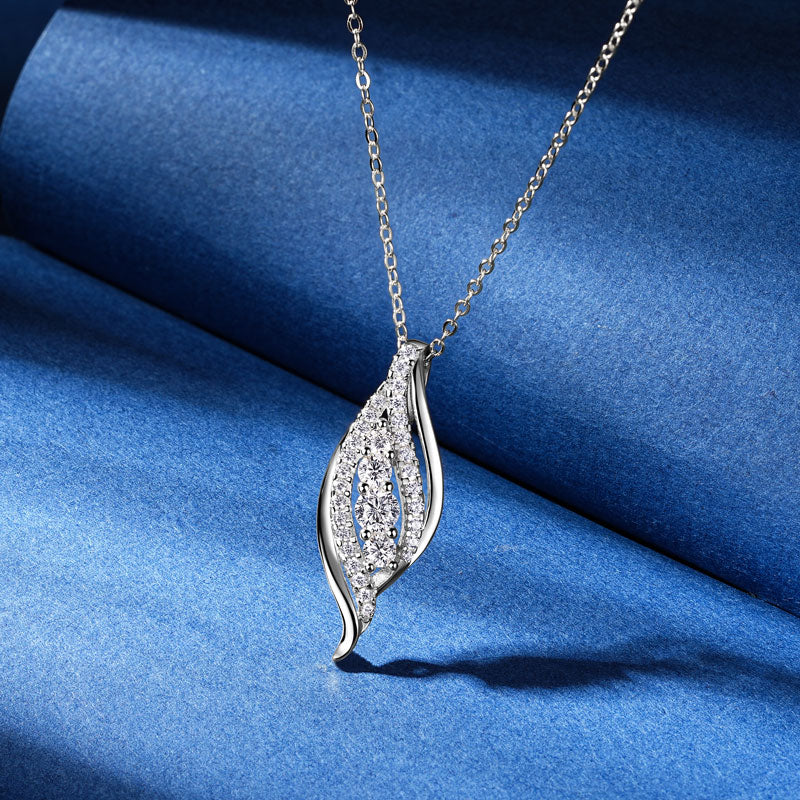 18K Gold Plated CZ Pave Swirl Pendant Necklace