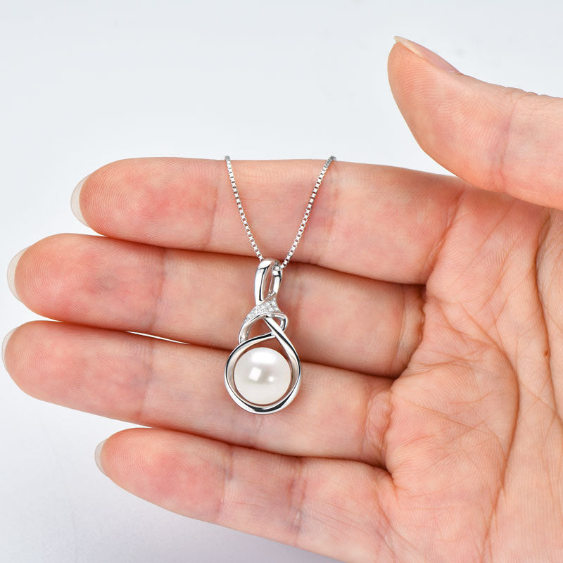 Lustrous Pearl & Moissanite Pendant