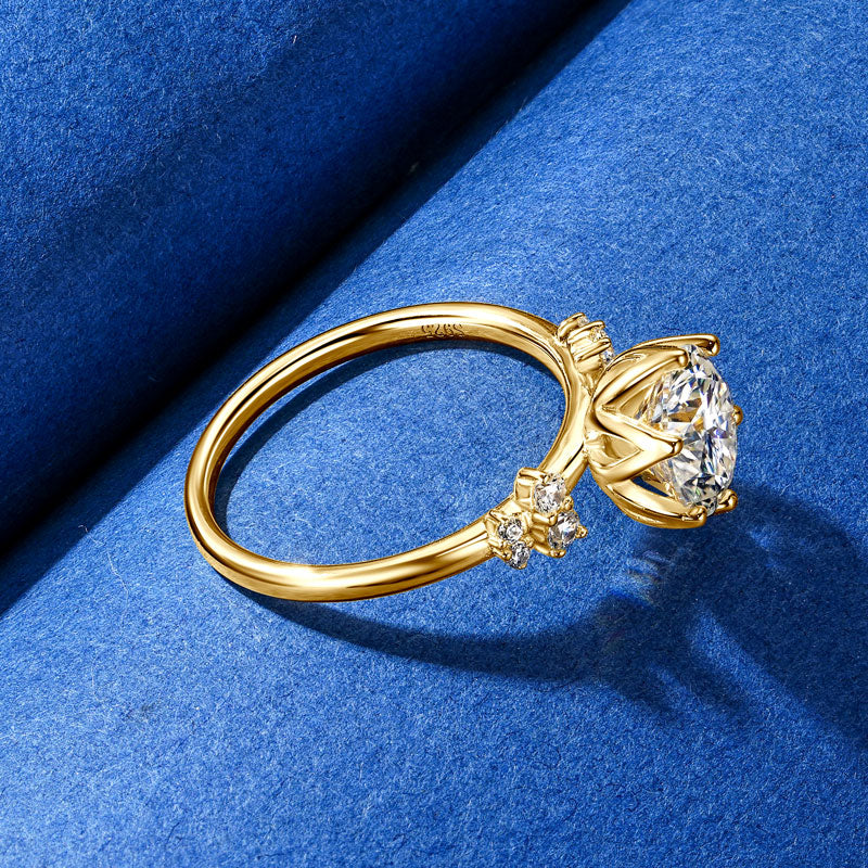 Round Cut Cubic Zirconia Cluster Ring