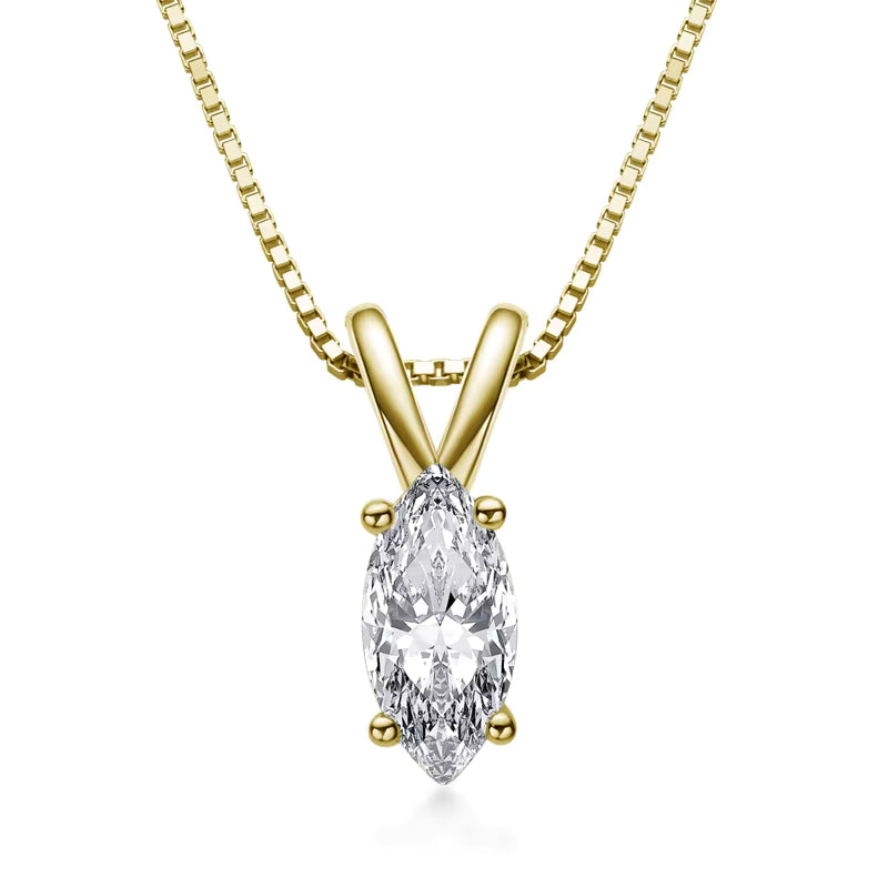 Marquise Solitaire CZ Pendant Necklace