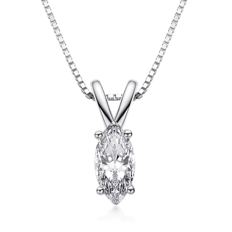 Marquise Solitaire CZ Pendant Necklace