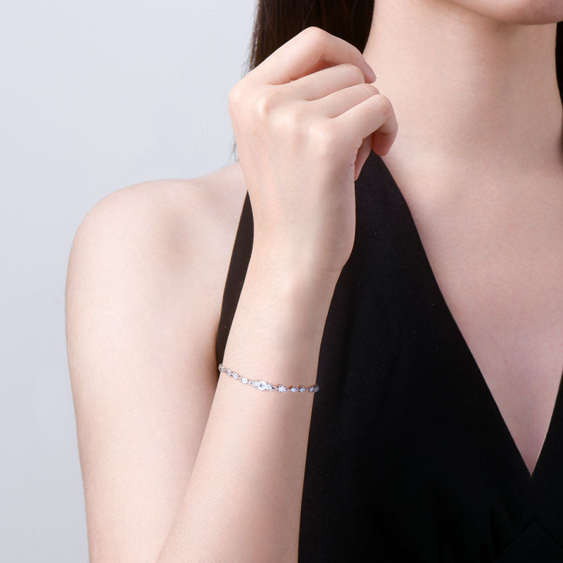 18K Gold Plated Adjustable Heart Link Tennis Bracelet