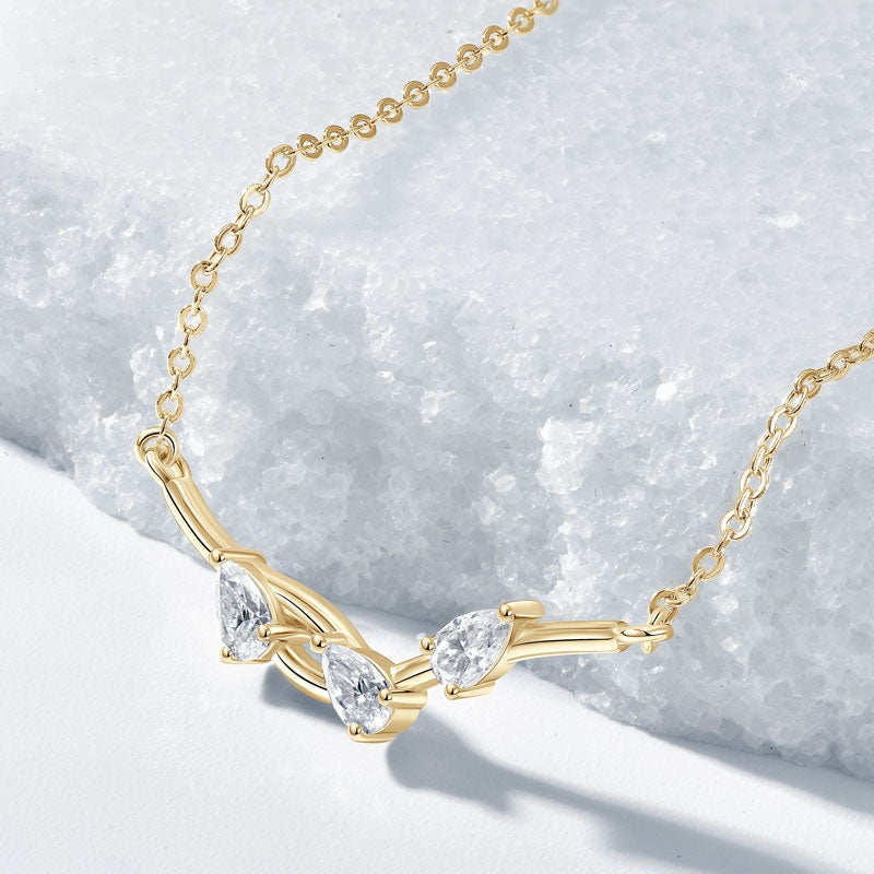 Dainty Gold Plated Trinity Curve Necklace