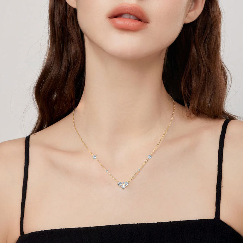 Elegant Gold Plated Moissanite Necklace