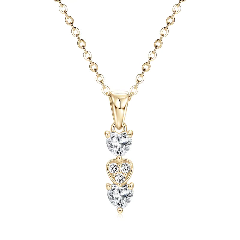 Heart Cubic Zirconia Vertical Pendant Necklace