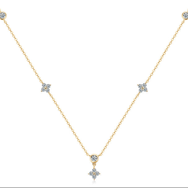 Four-Leaf Clover Moissanite Pendant Necklace