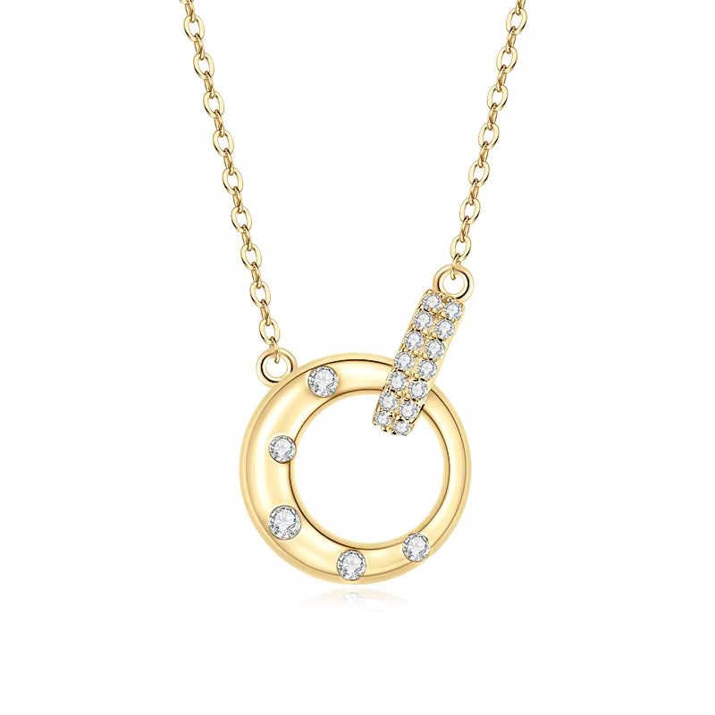 Intertwined Circle Moissanite Necklace