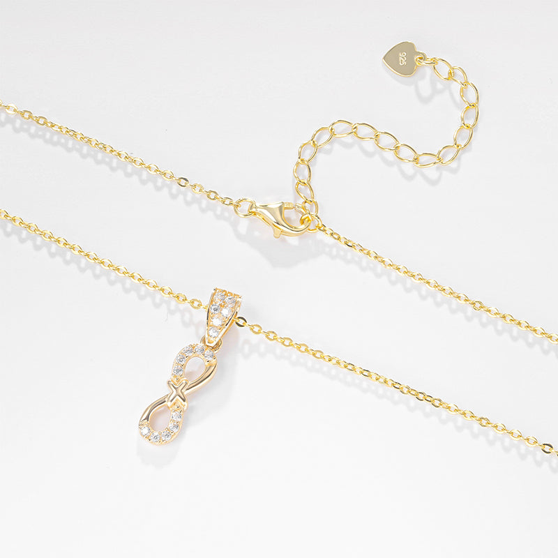 14K Solid Gold Infinity Pendant Necklace