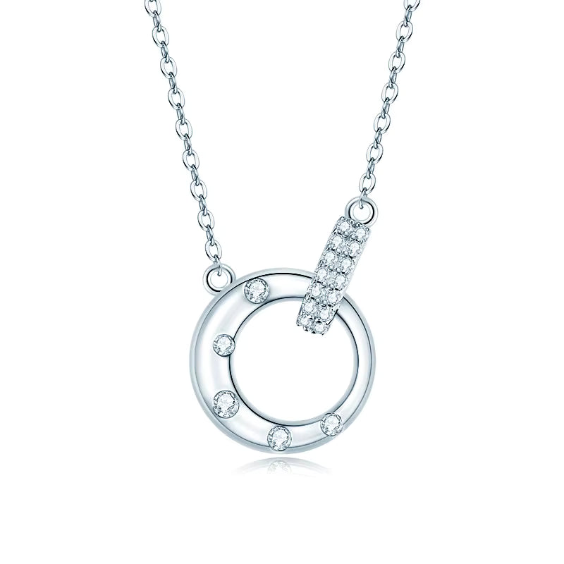 Intertwined Circle Moissanite Necklace