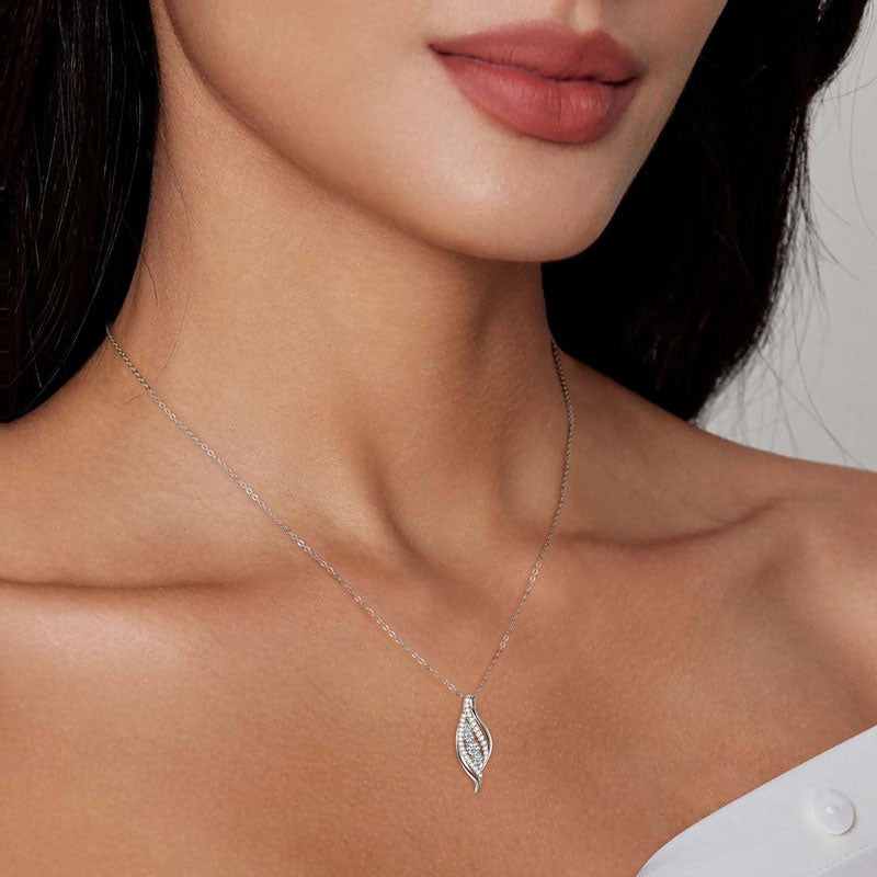 18K Gold Plated CZ Pave Swirl Pendant Necklace