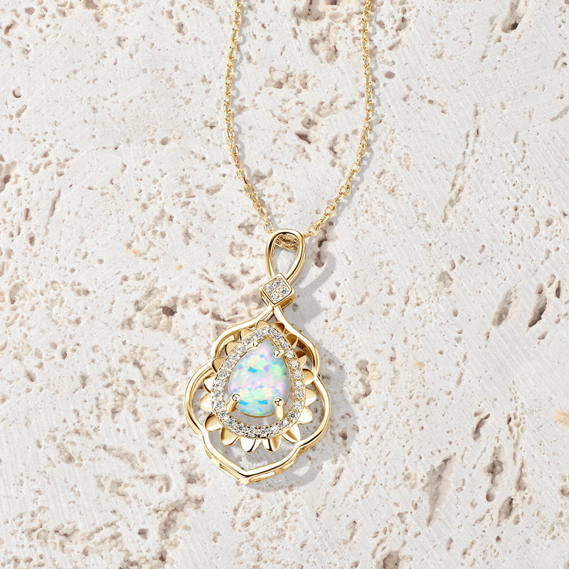 Pear Opal Pendant Necklace