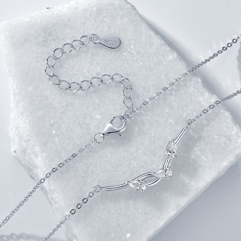 Dainty Gold Plated Trinity Curve Necklace