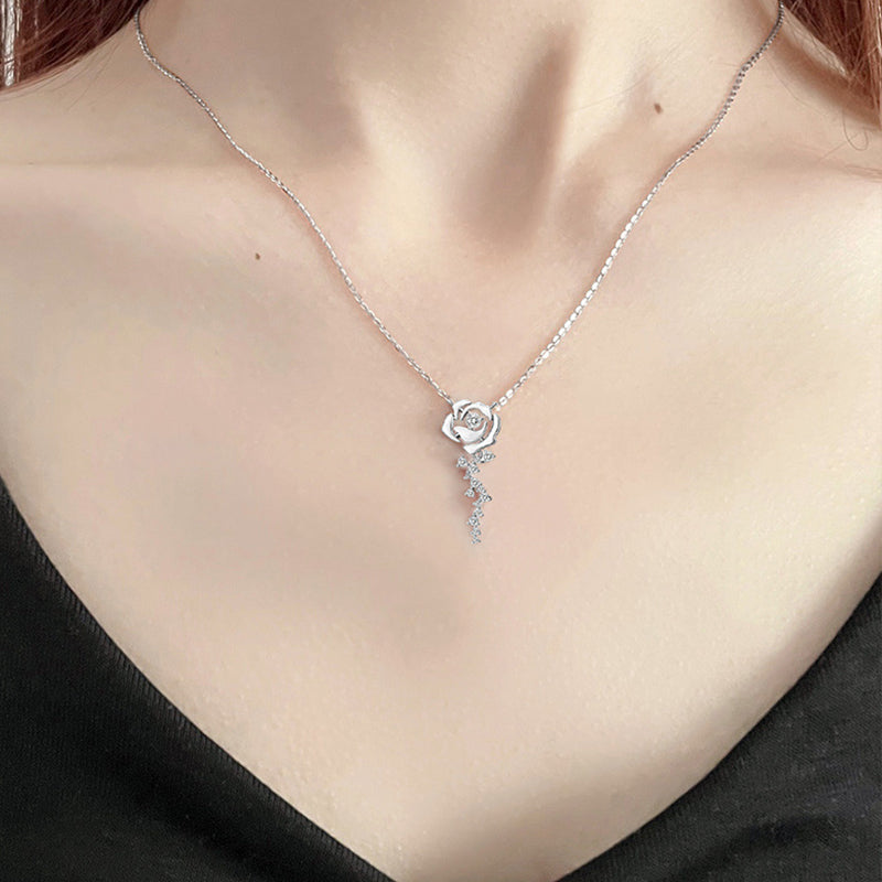 Rose Blossom Moissanite Pendant Necklace