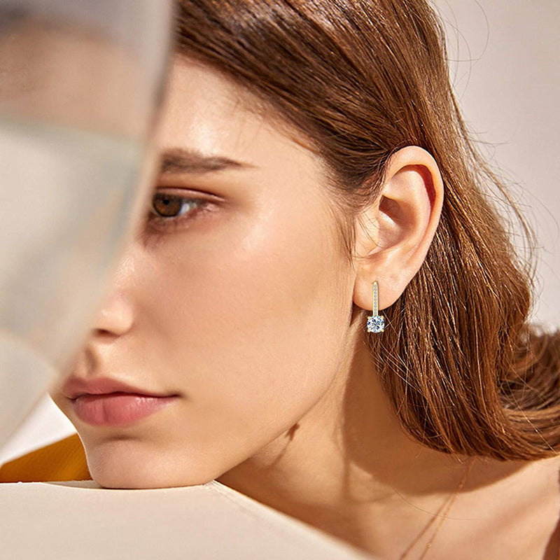 Solitaire Leverback Earrings