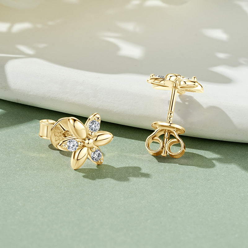 3D Moissanite Diamond Earrings