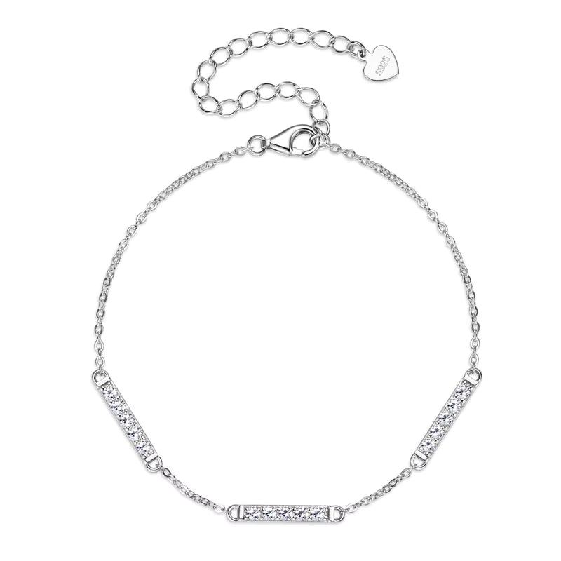 18K Gold Plated Triple Bar CZ Bracelet