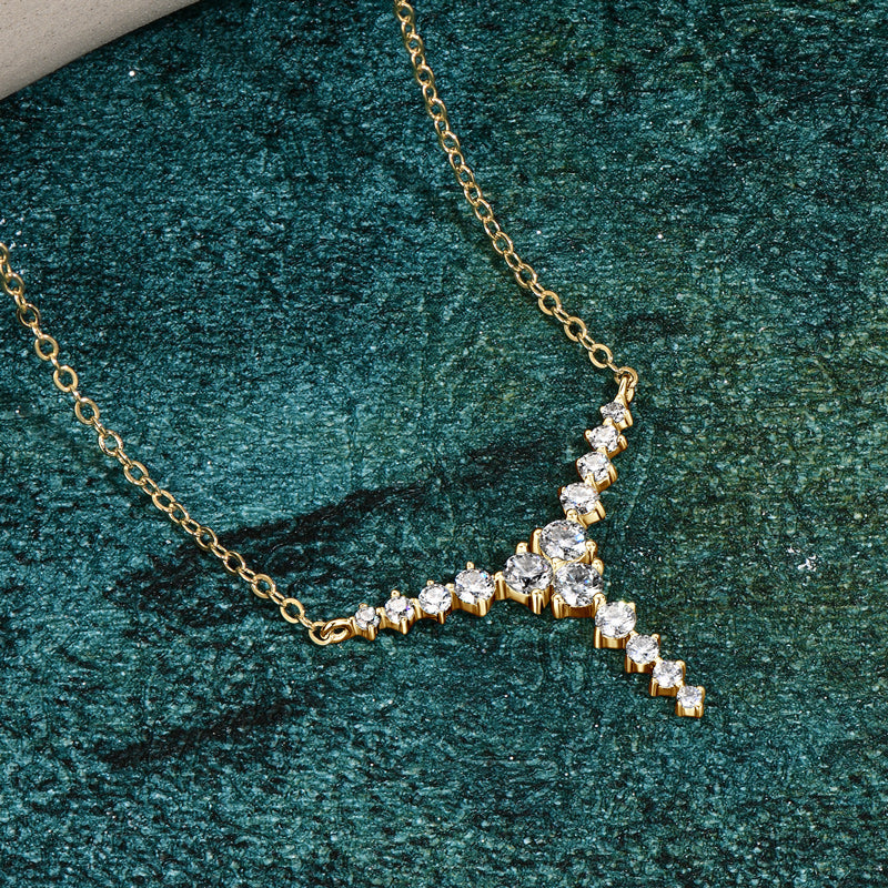 Y-Shaped Moissanite Pendant Necklace