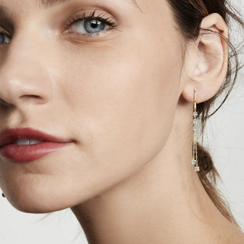 Moissanite Drop Earrings