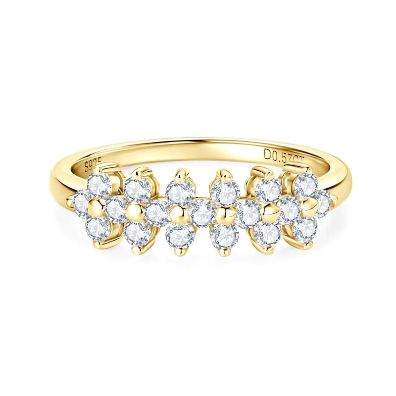 18K Gold Plated Floral Band Ring