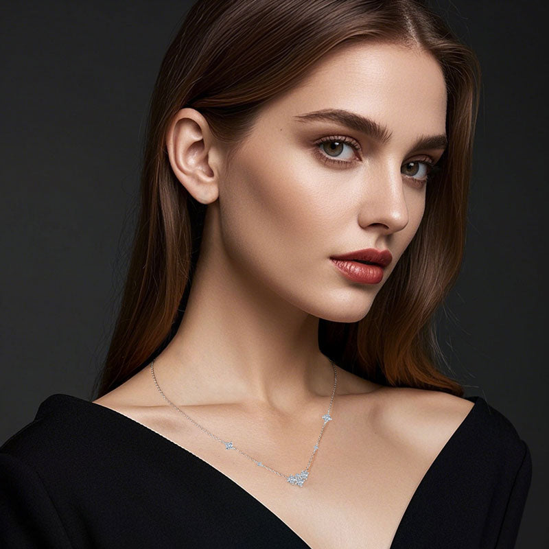 Elegant Gold Plated Moissanite Necklace