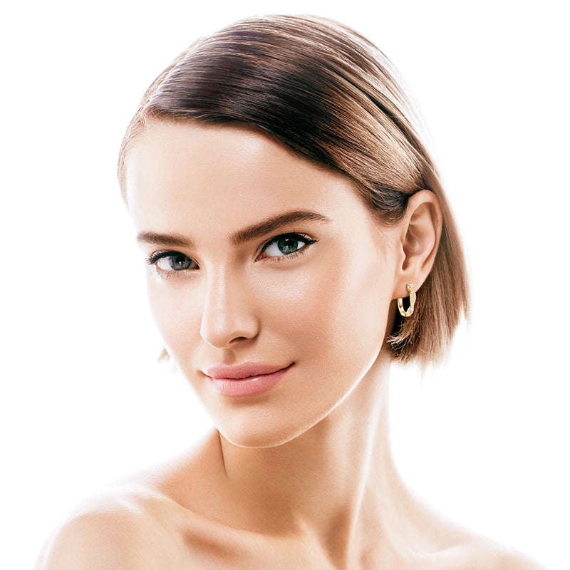 Pave Moissanite Twisted Hoop Earrings