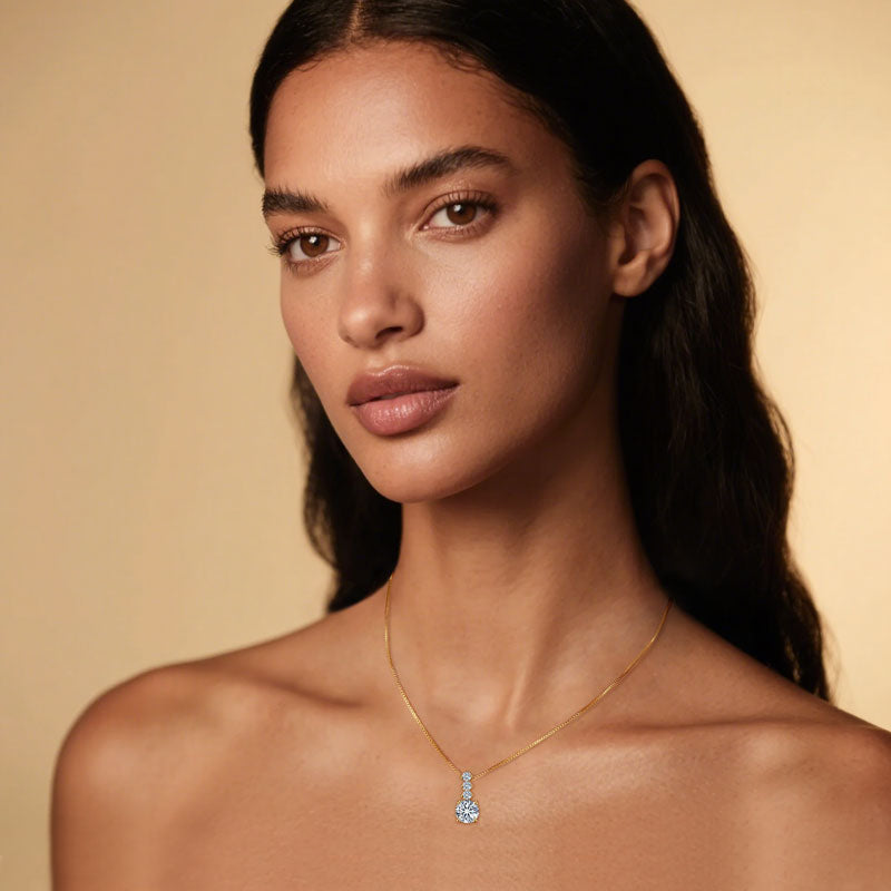 Geometric Moissanite Pendant Necklace