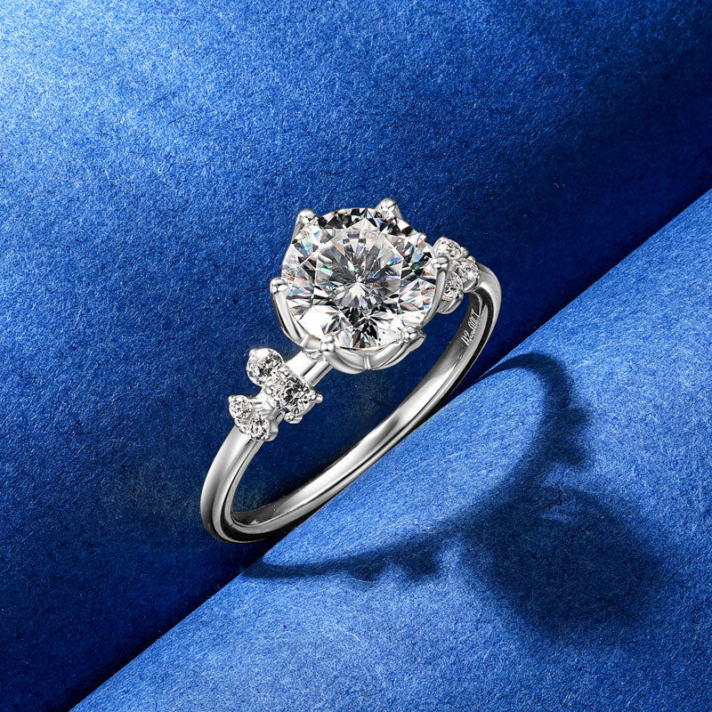 Round Cut Cubic Zirconia Cluster Ring