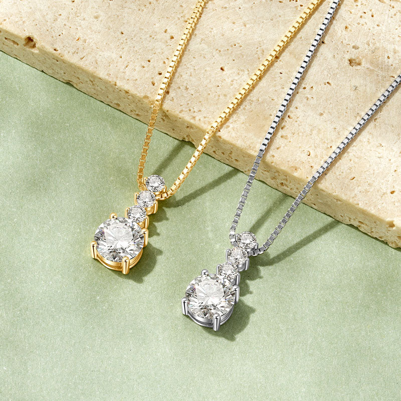 Geometric Moissanite Pendant Necklace