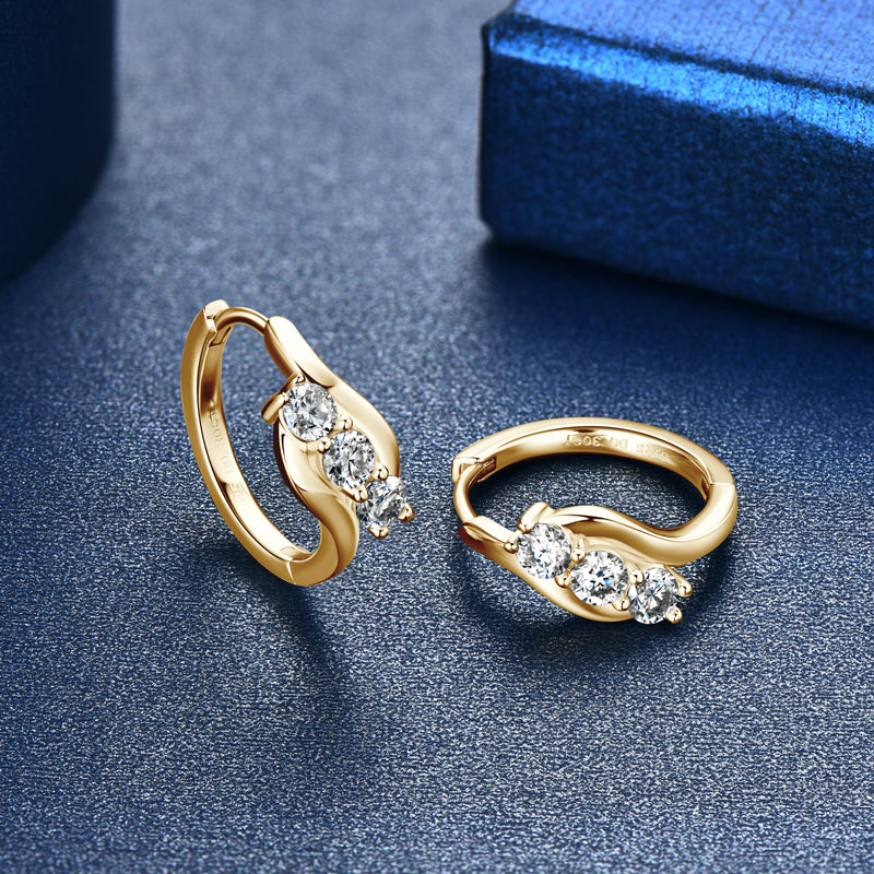 Infinity Wave Huggie Hoop Earrings