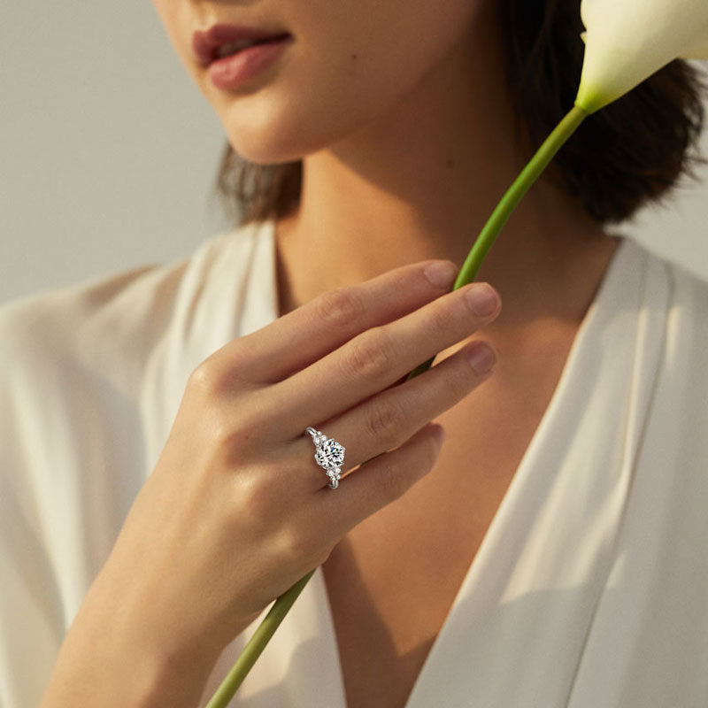 Round Cut Cubic Zirconia Cluster Ring