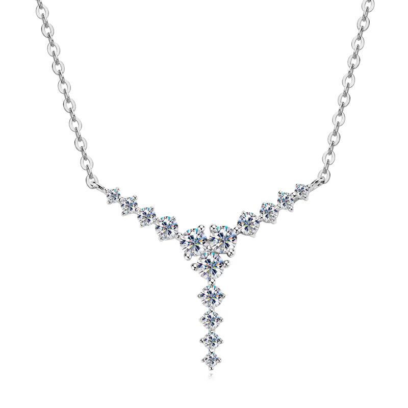 Y-Shaped Moissanite Pendant Necklace