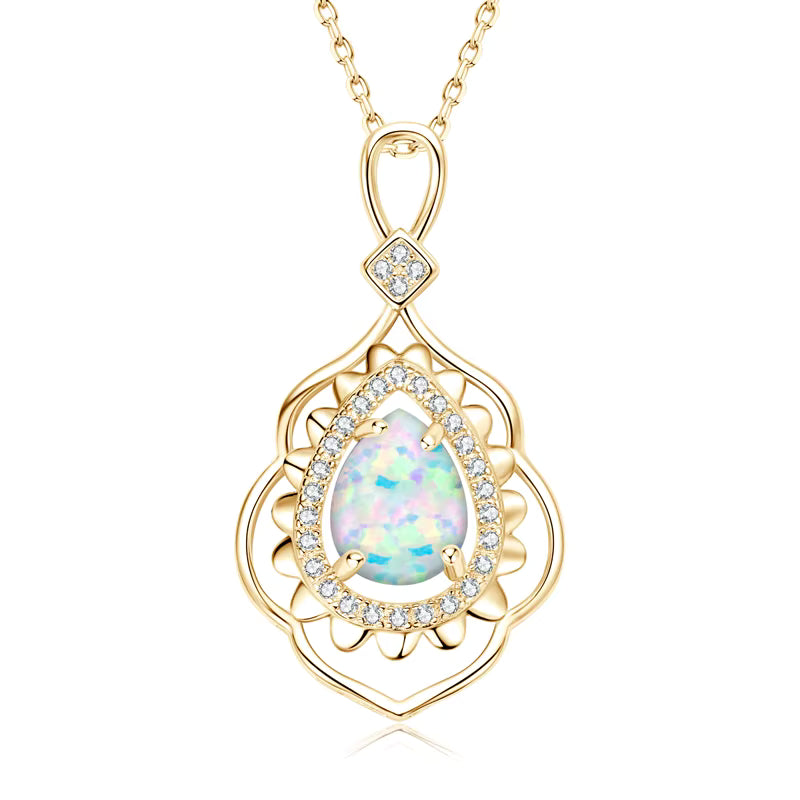 Pear Opal Pendant Necklace