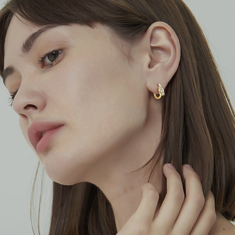 Infinity Wave Huggie Hoop Earrings