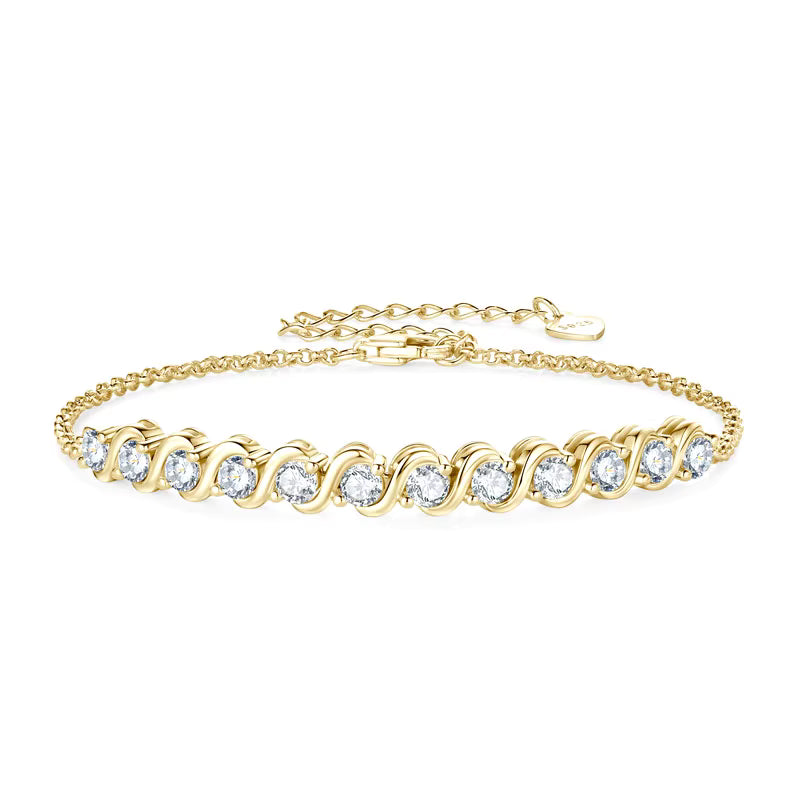 18K Gold Plated Wave S-Link Bracelet