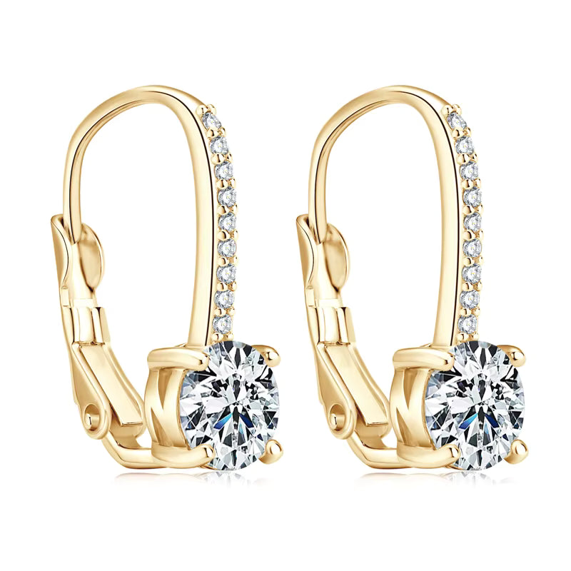 Solitaire Leverback Earrings