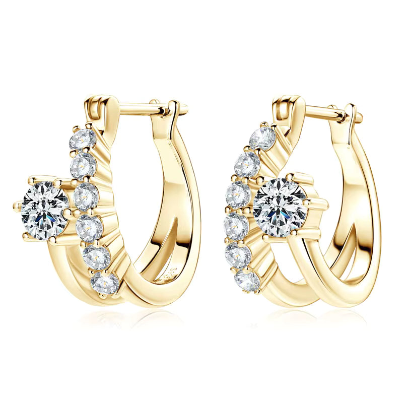 18k Gold Plated Double Hoop Earrings