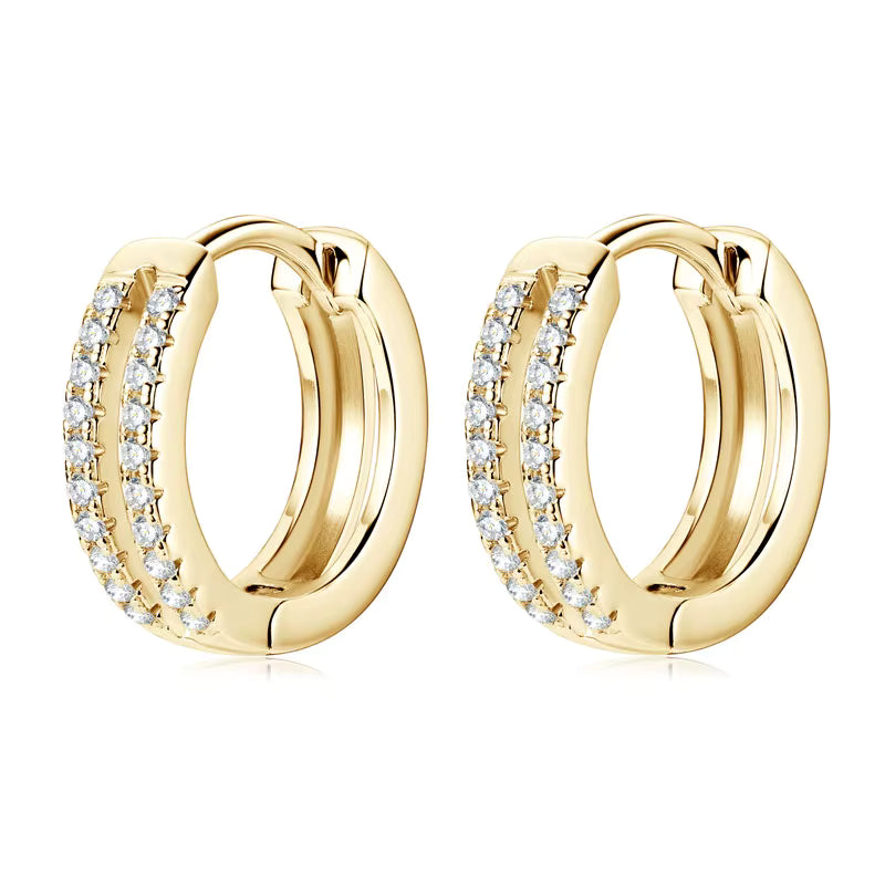 Double Row Pavé Hoop Earrings