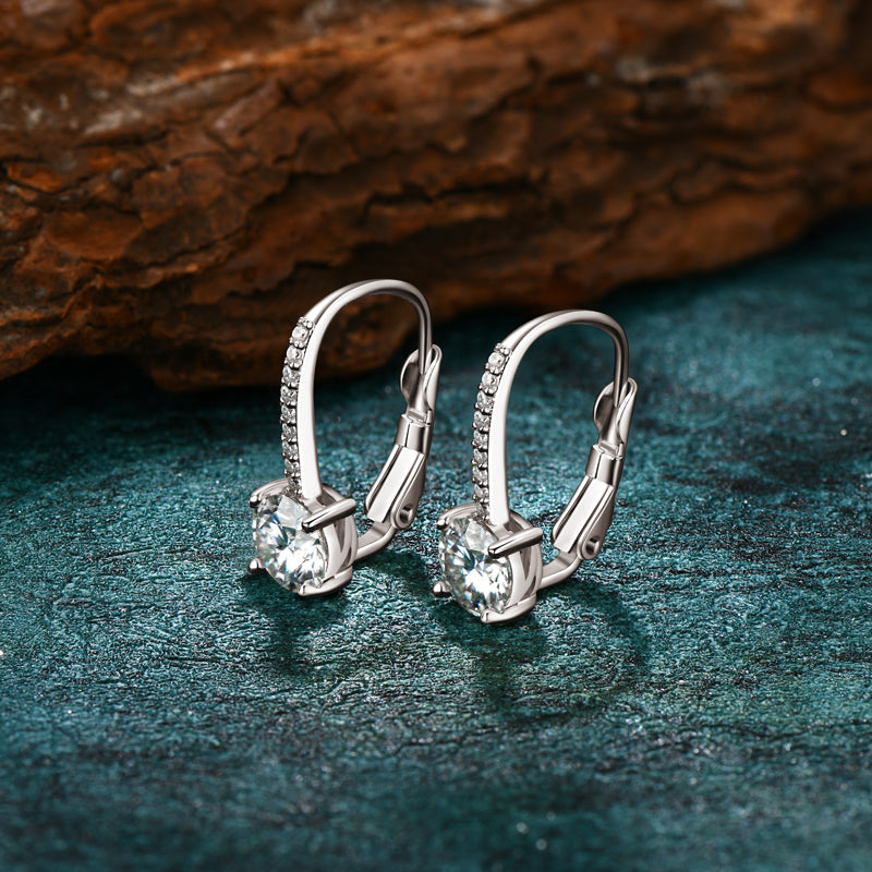 Solitaire Leverback Earrings