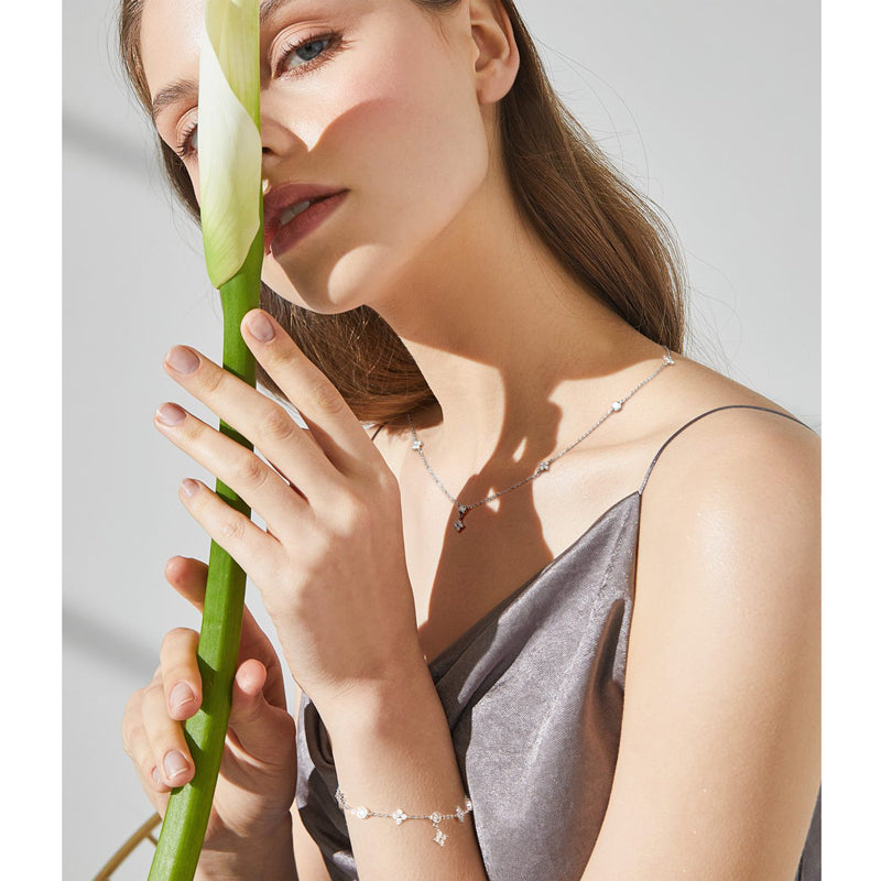 Four-Leaf Clover Moissanite Pendant Necklace