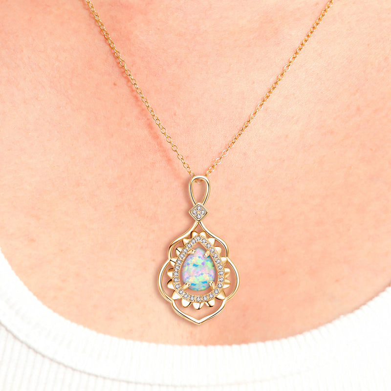 Pear Opal Pendant Necklace