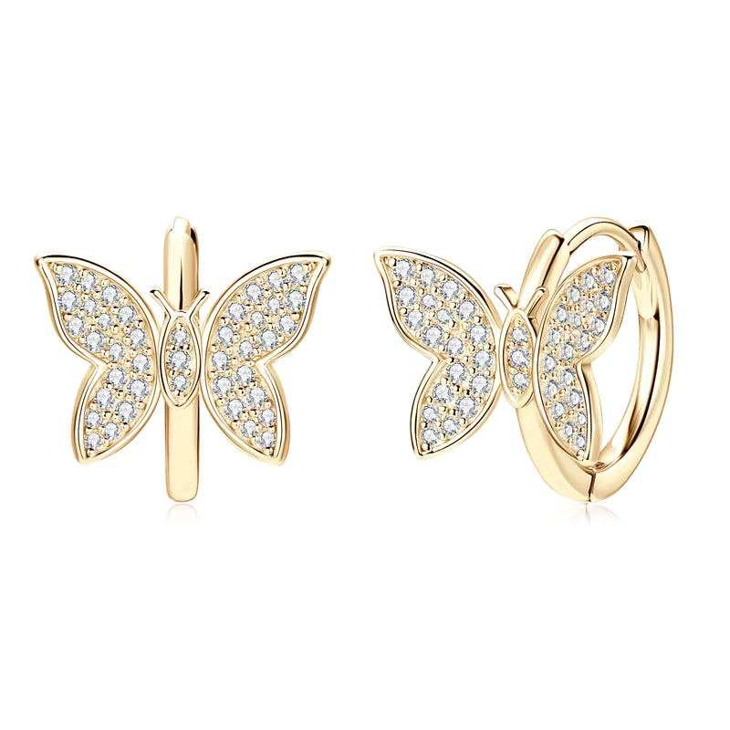 Butterfly Huggie Hoop Earrings